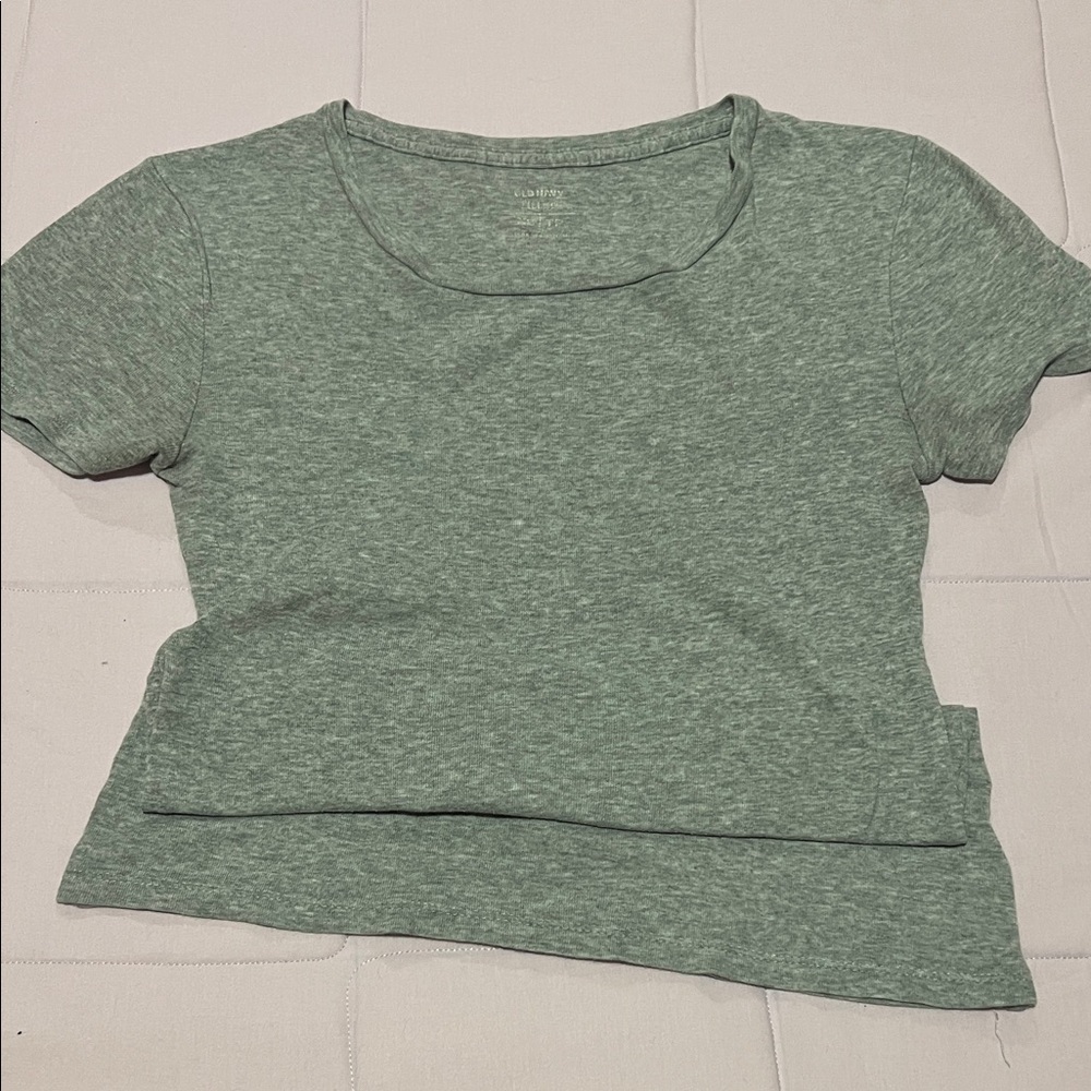 Old Navy Heathered Green Short Sleeve Tee